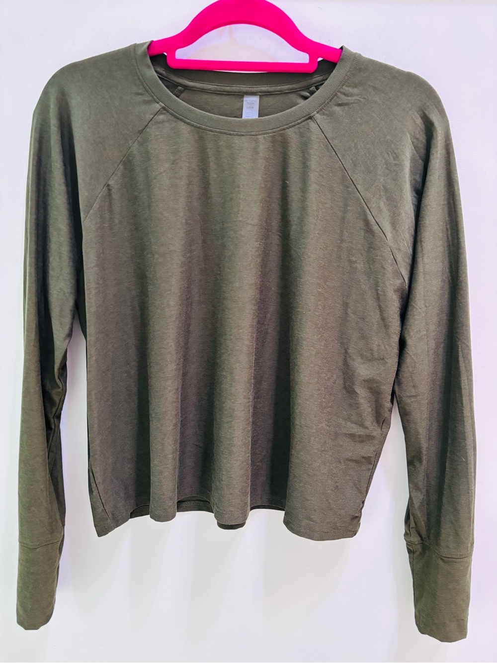 Beyond Yoga Olive Long-Sleeve Crew Neck Top